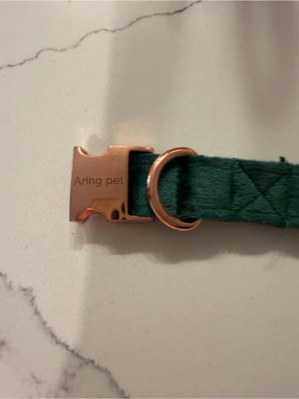NWOT Aring Pet Emerald Green Velvet Dog Collar & Leash Set